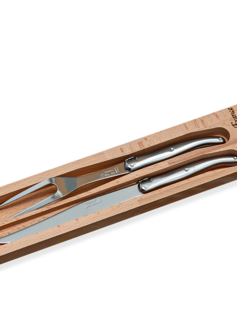 Carving Set with Wood Tray, Platine